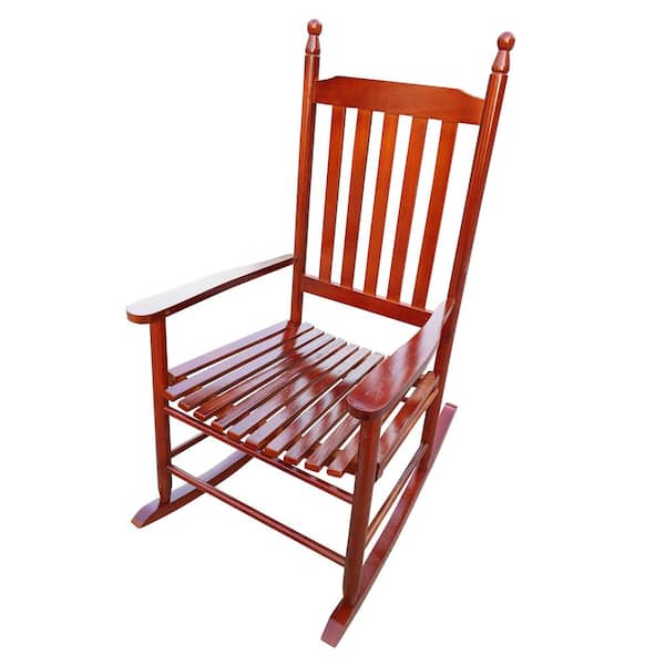 Brown Solid Wood Outdoor Rocking Chair