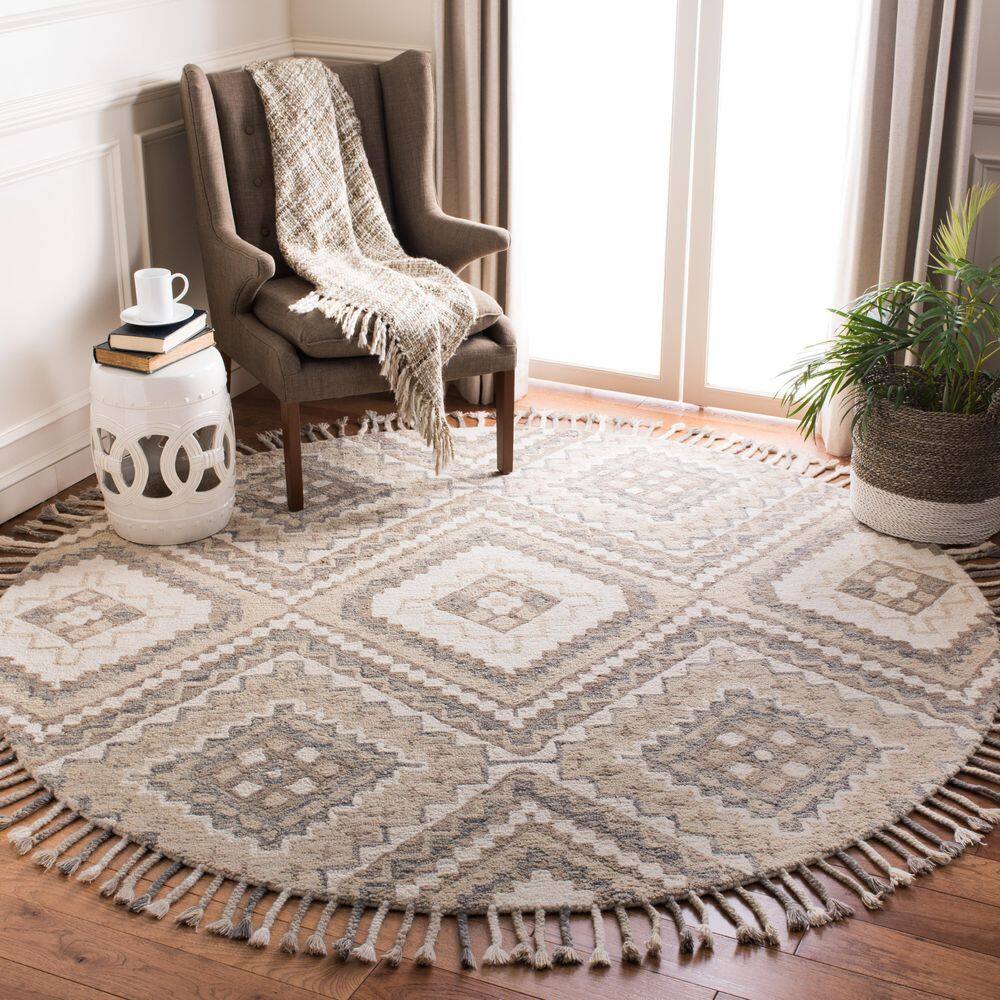 Aspen 7 X 7 Taupe/Ivory Geometric Round Rug price history on PriceWatchPro