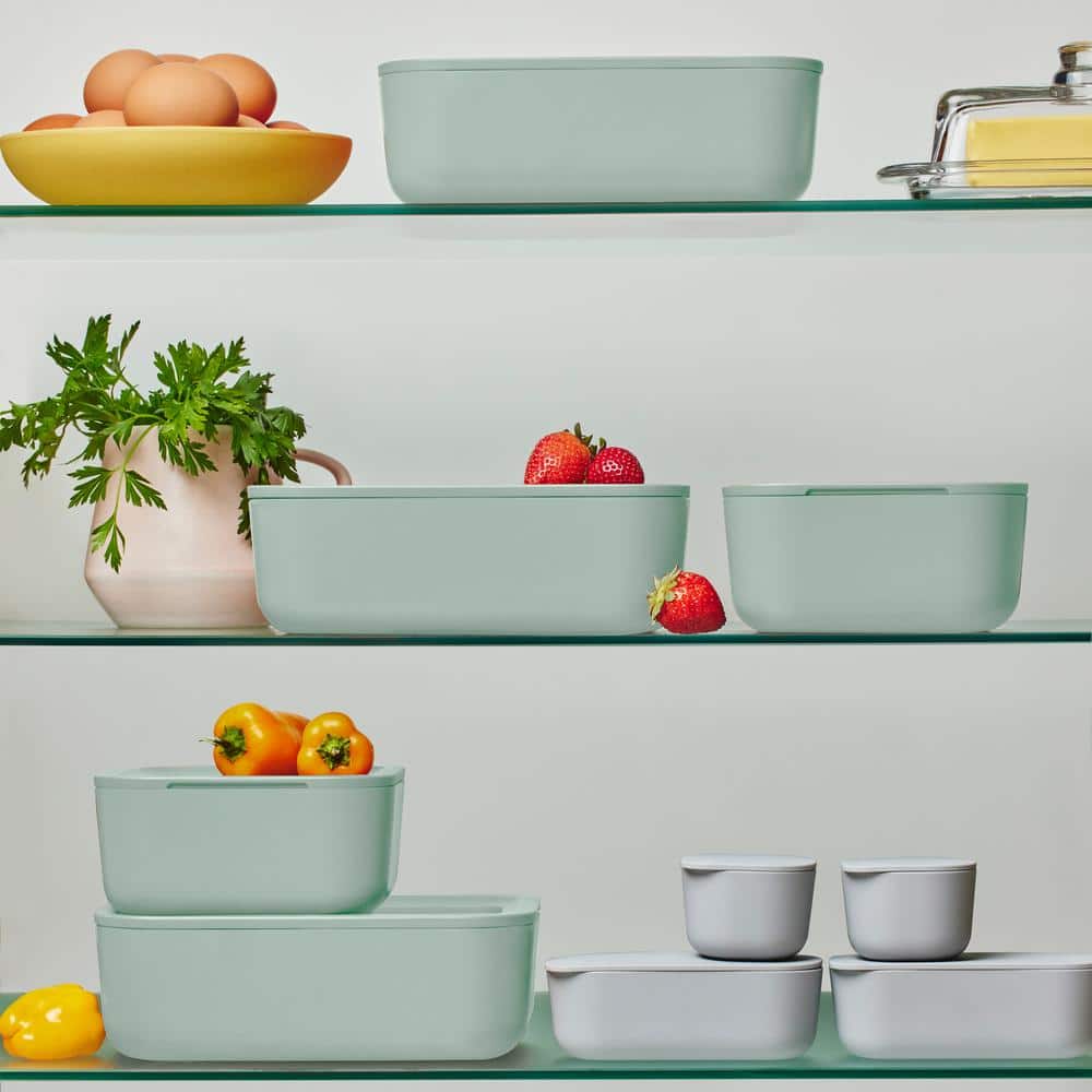 Mist Green 14-Piece Glass Food Storage Set with Lids