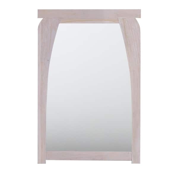 EcoDecors Tranquility 24 in. W x 35 in. H Solid Teak Framed Mirror in Driftwood