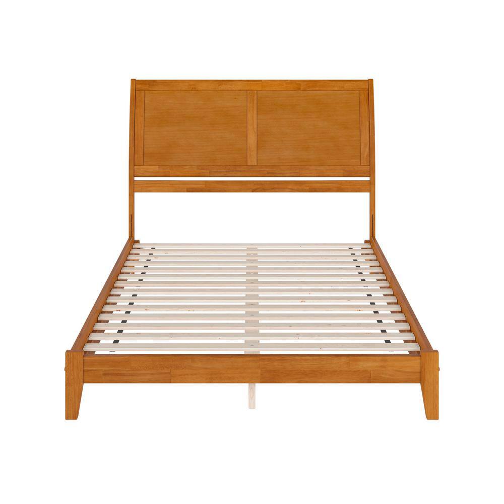 Portland Light Toffee Queen Wood Platform Bed with Headboard