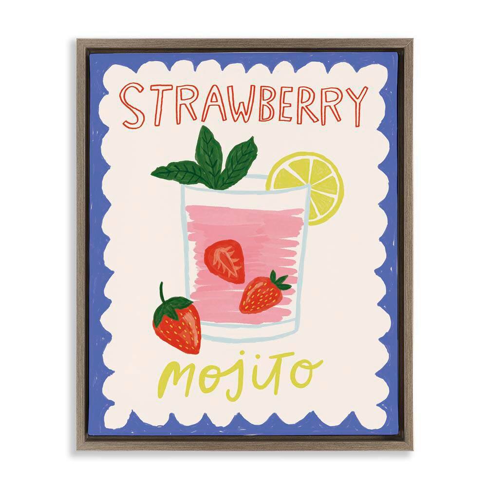 Strawberry Mojito Drink by Lisa Barlow Brown Floater Frame Food Graphic Art Print 21 in. x 17 in. price history on PriceWatchPro