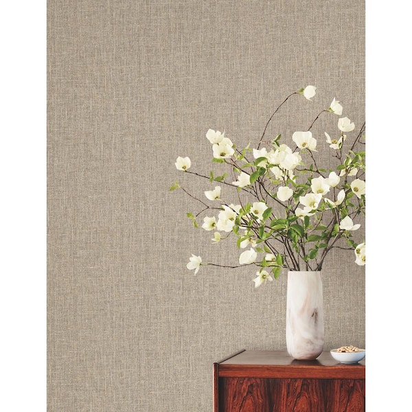 393.6 in. x 27 in. Brown Cromie Wallpaper Roll
