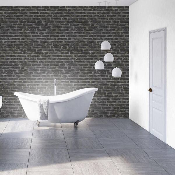 Graham & Brown Black Vinyl Non-Pasted Moisture Resistant Wallpaper Roll (Covers 56 Sq. Ft.) 7668 - The Home Depot Graham & Brown Black Vinyl Non-Pasted Moisture Resistant Wallpaper Roll (Covers 56 Sq. Ft.) 7668 - The Home Depot