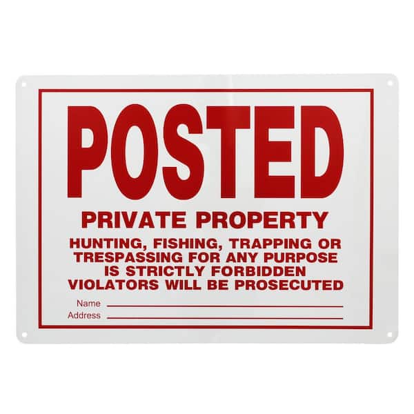 10 in. x 14 in. Aluminum Posted No Trespassing Sign