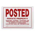 HY-KO 848  Aluminum Private Property NO TRESPASSING 10" x 14" Sign Pack of 12 