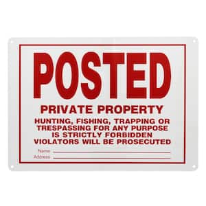 10 in. x 14 in. Aluminum Posted No Trespassing Sign