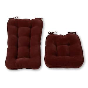 Hyatt Burgundy 2-Piece Jumbo Rocking Chair Cushion Set