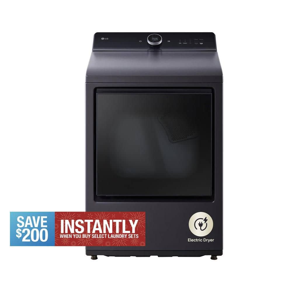 7.3 cu. ft. Vented SMART Electric Dryer in Matte Black with EasyLoad Door, TurboSteam and Sensor Dry Technology