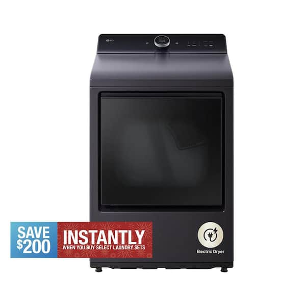 7.3 cu. ft. Vented SMART Electric Dryer in Matte Black with EasyLoad Door, TurboSteam and Sensor Dry Technology