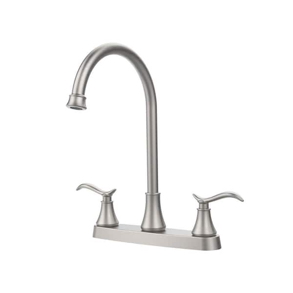 Satico Widespread 2-Handle Bathroom Faucet with 360° Swivel Spout in Brushed Nickel