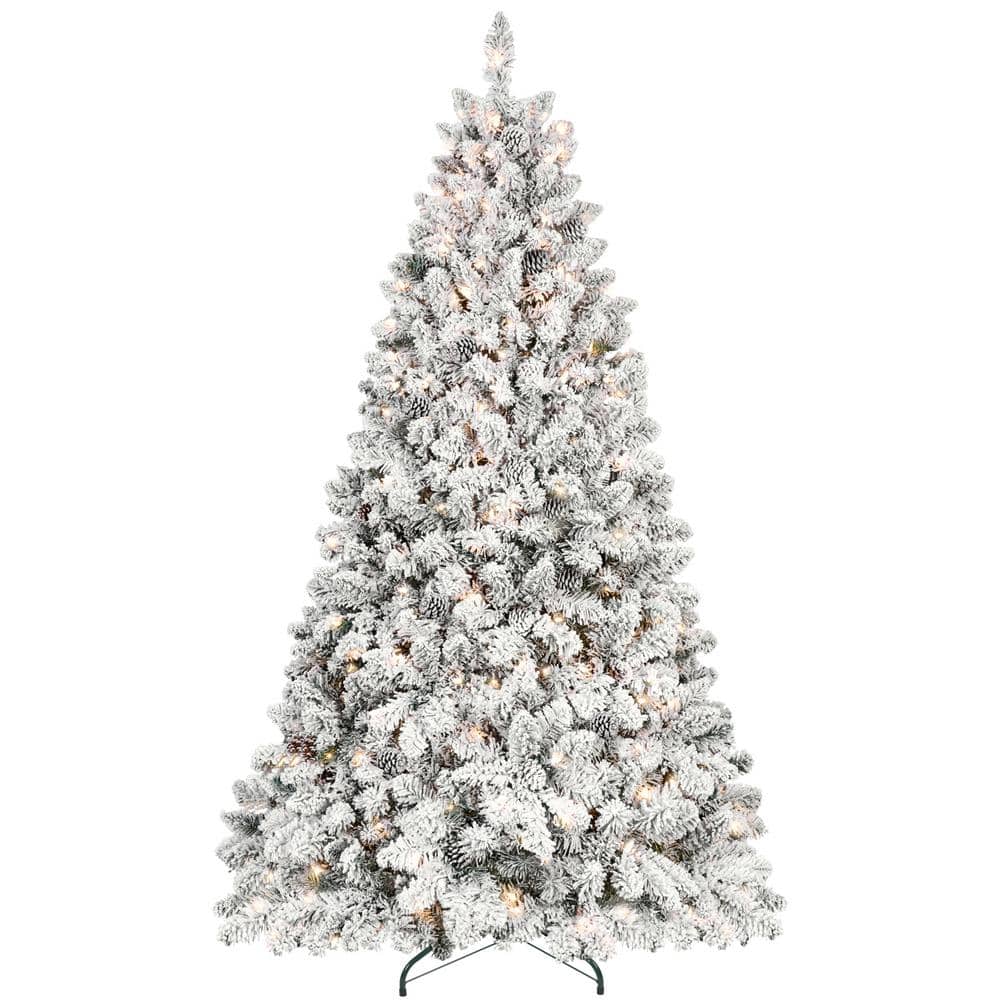 Outdoor Indoor Christmas Twig 72in. H x 44in. W Decorative Snow-Flocked Chr