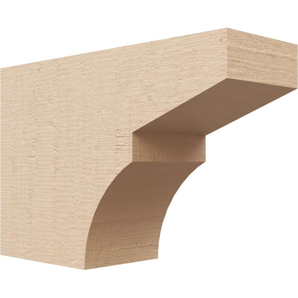 Ekena Millwork 4-in. x 8-in. x 12-in. Monterey Woodgrain, Primed Tan Timberthane Polyurethane Rafter Tail Brace