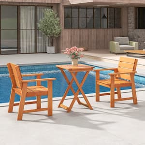 20 in. Patio Folding Table Hardwood Outdoor Bistro Table with Slatted Tabletop
