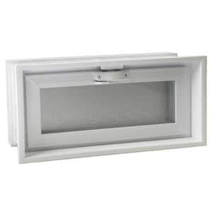 Convertible 16 in. x 8 in.  Hopper Vent for 3 in. or 4 in. Thick Glass Block Windows (Actual 15.5 x 7.75 in.)