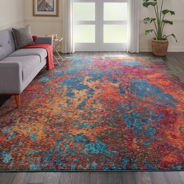 Celestial Atlantic 10 ft. x 14 ft. Abstract Contemporary Area Rug