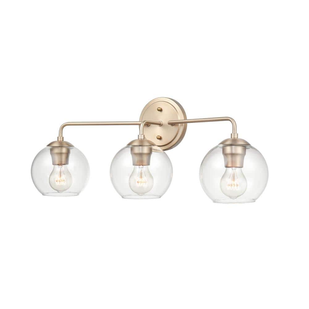 Elegant 3-Light Gold Vanity Fixture for Modern Bathrooms