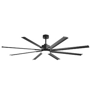 Patsy 84 in. Integrated LED Indoor Aluminum-Blade Black Ceiling Fan with Light and Remote Control Included