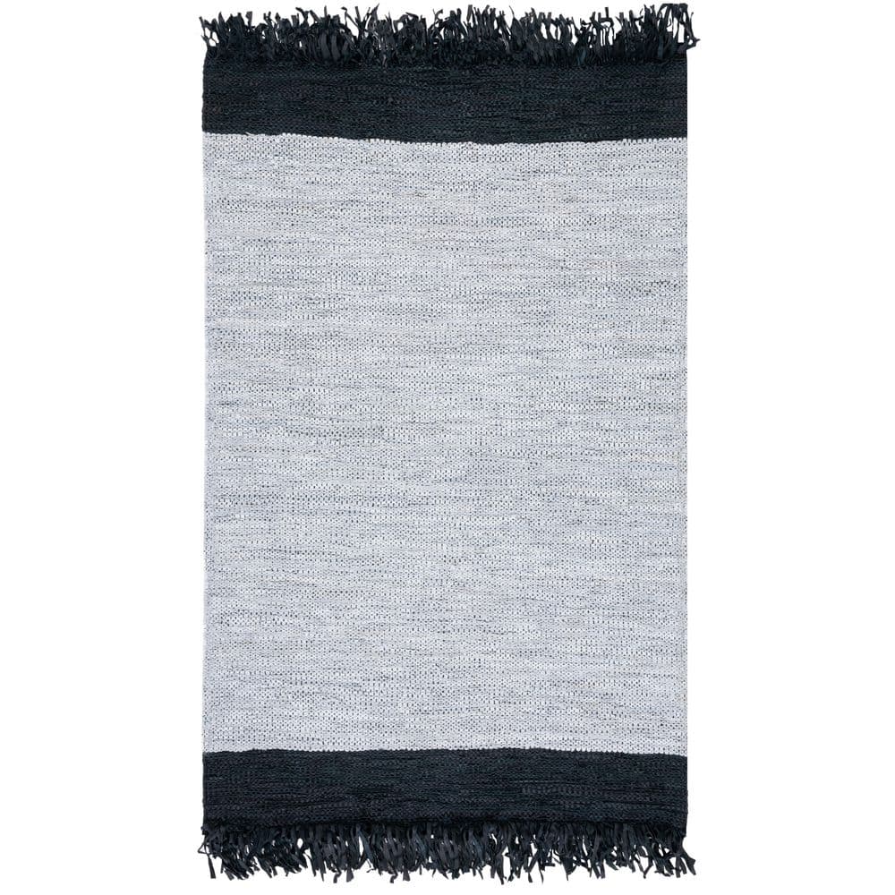 Vintage Leather 6 ft. x 9 ft. Ivory/Black Marle Border Area Rug price history on PriceWatchPro
