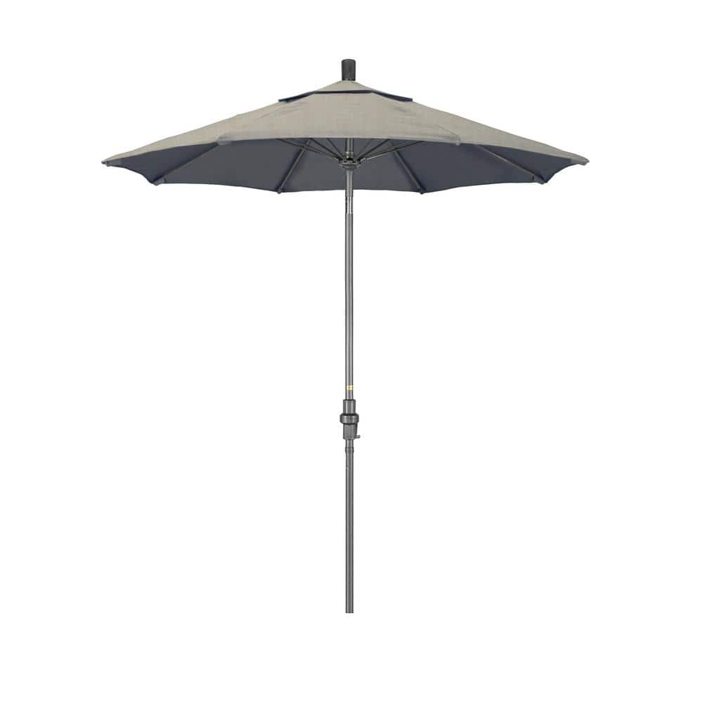 7.5 ft. Grey Aluminum Market Collar Tilt Crank Lift Patio Umbrella in Spectrum Dove Sunbrella price history on PriceWatchPro