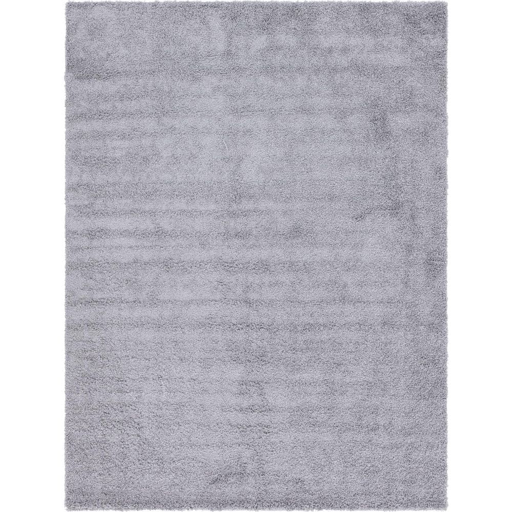 Unique Loom Davos Shag Sterling Gray 10 ft. x 13 ft. Area Rug 3145882 The  Home Depot