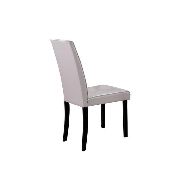 Best Master Furniture Joshua Cream Faux, Black Leather Parsons Chair Set 2
