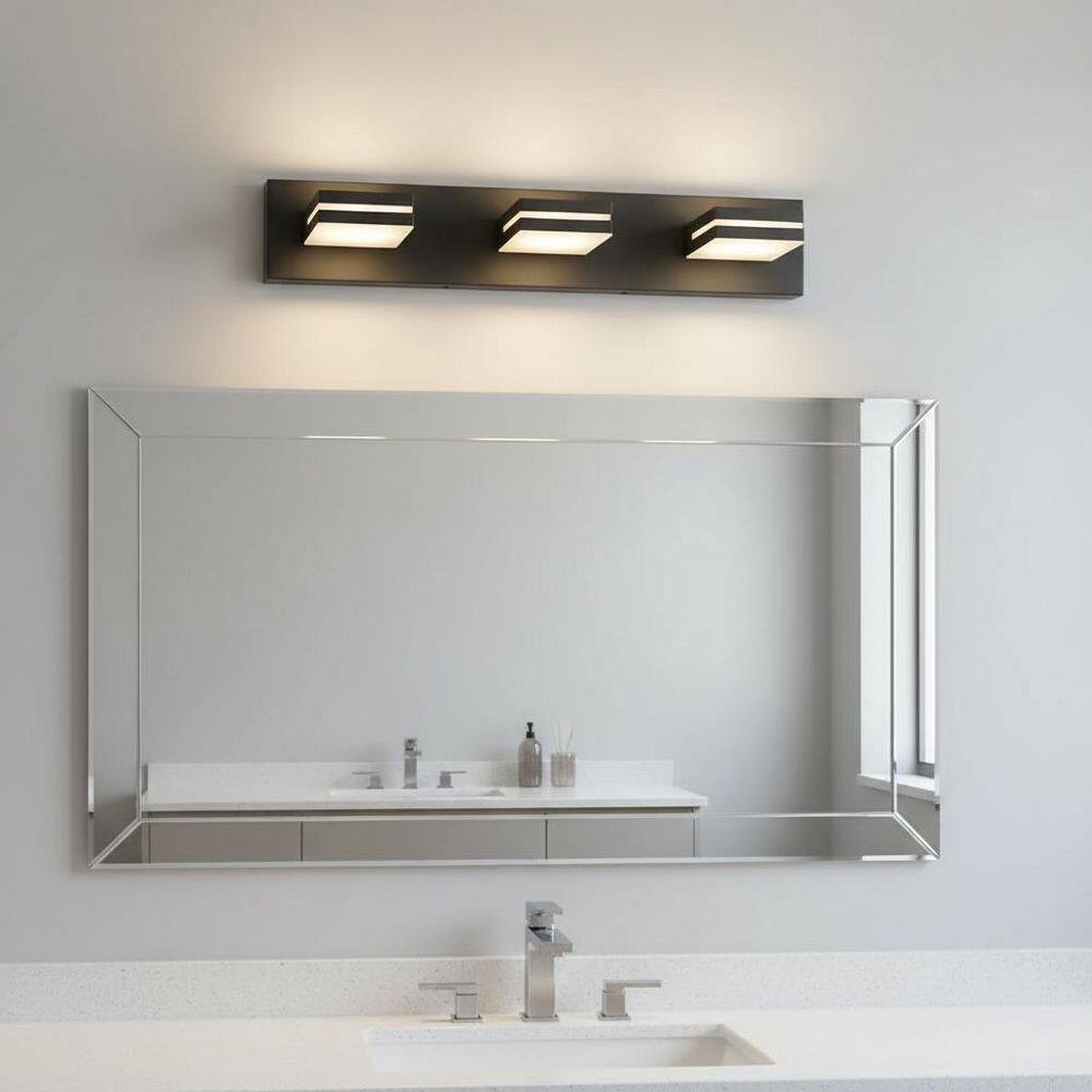 20 in. 3-Light Matte Black Bathroom Vanity Light with 360° Rotatable Heads, Modern LED Wall Lamp Over Mirror price history on PriceWatchPro