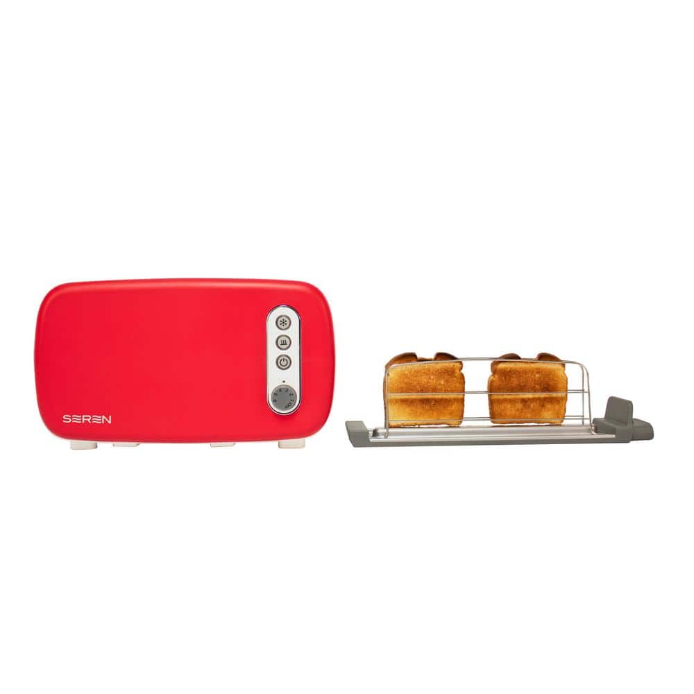 Seren Red Stainless Steel 6-Slice Long Slot Toaster