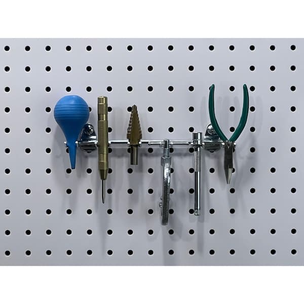DuraHook 8-1/8 in. W 7/16 with 13/16 in. I.D. Zinc Plated Steel Multi-Prong Tool/Wrench Holder for DuraBoard (5-Pack)
