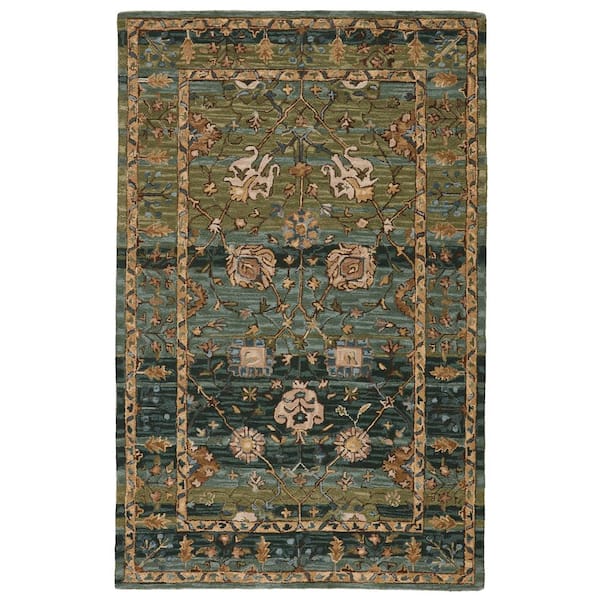 Jaipur Living Ahava Green/Blue 8 ft. x 10 ft. Oriental Area Rug