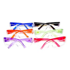 EyePro Clear Lenses, Safety Goggle, Scratch, Impact and Ballistic Resistant, 6 Colors (6-Pack)