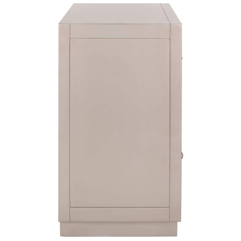 Champagne Silver Transitional 3-Drawer Mirror Chest