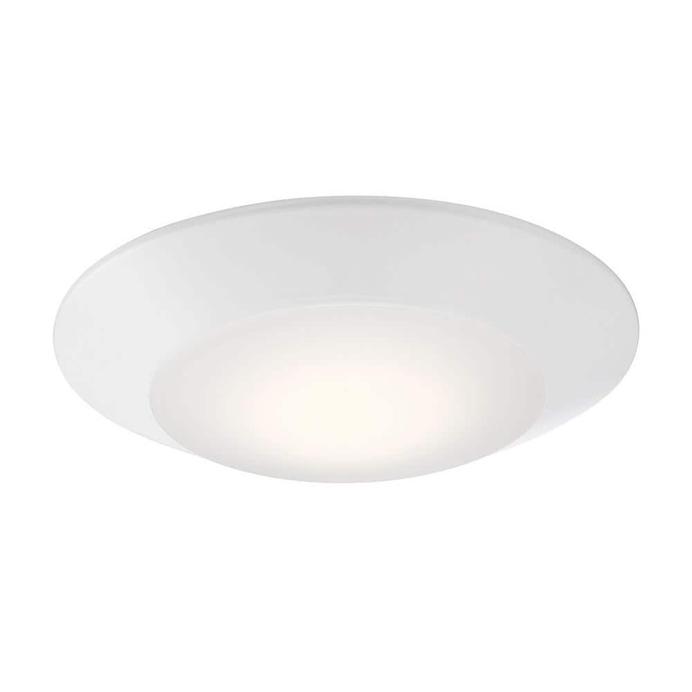 Savoy Elegance 7.48" White Glass LED Flush Mount Ceiling Light