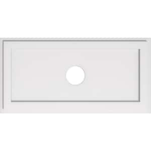 32 in. W x 16 in. H x 4 in. ID x 1 in. P Rectangle Architectural Grade PVC Contemporary Ceiling Medallion