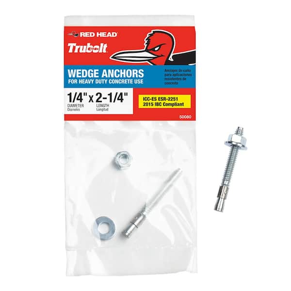 Red Head 1/4 in. x 2-1/4 in. Steel Hex-Nut-Head Wedge Anchor