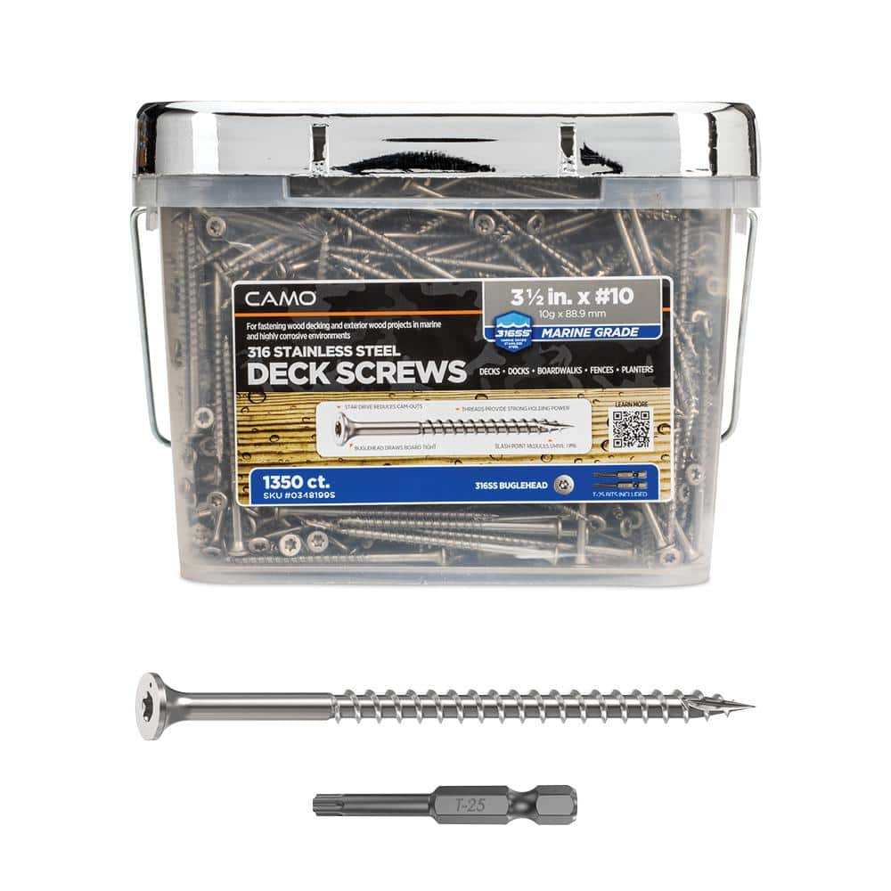 3-1/2 in. #10 316 Stainless Steel Premium Star Drive Bugle-Head Deck Screws (1350-Count) price history on PriceWatchPro