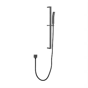1-Spray Eco-Performance Wall Mount Handheld Shower Head GPM with 28 in. Slide Bar and 59 in . Hose in Matte Black