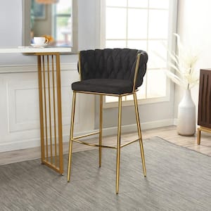 Woven Gold Fabric Side Chair