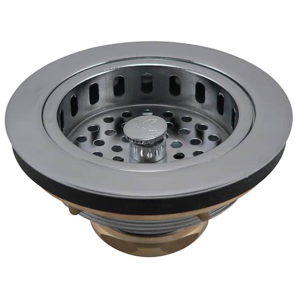 KEENEY Cast Brass Sink Strainer in Polished Chrome
