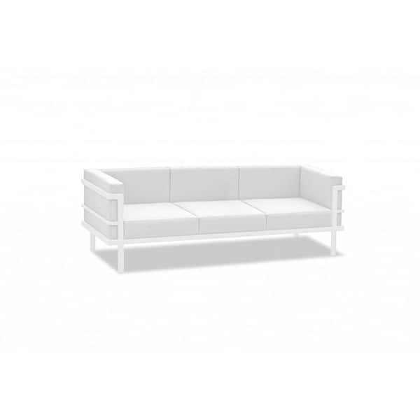 HomeRoots Danielle 58 in. White Rectangle Aluminum/Wood Coffee Table