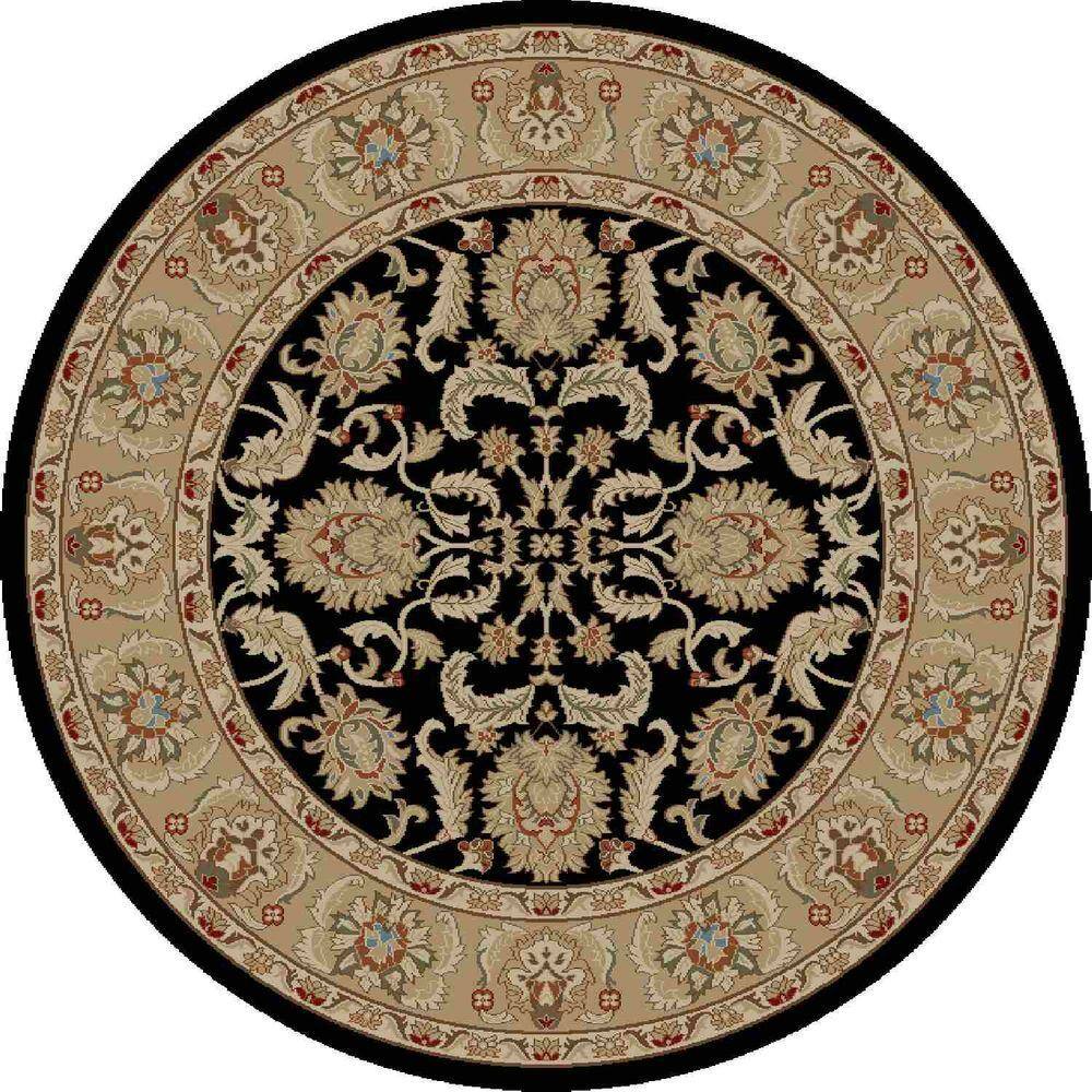 Concord Global Trading Ankara Oushak Black 5 ft. Round Area Rug 61730 ...