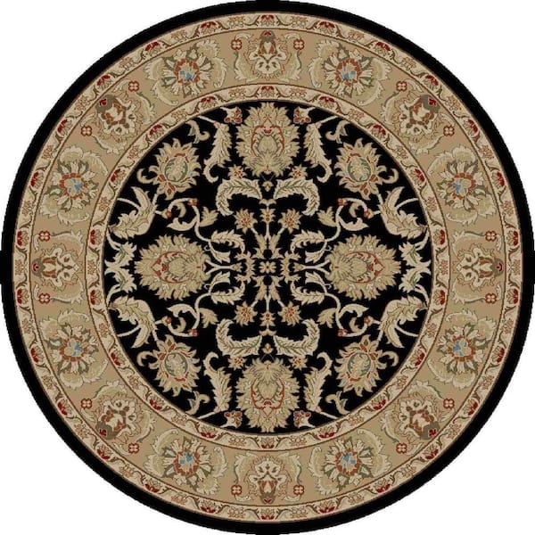 Concord Global Trading Ankara Oushak Black 5 ft. Round Area Rug