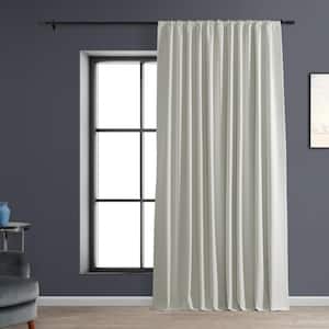 Off White Performance Linen Extrawide 100 in. W x 108 in. L Rod Pocket Hotel Blackout Curtain (Single Panel)