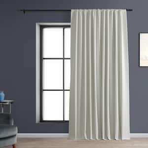 Off White Performance Linen Extrawide 100 in. W x 96 in. L Rod Pocket Hotel Blackout Curtain (Single Panel)