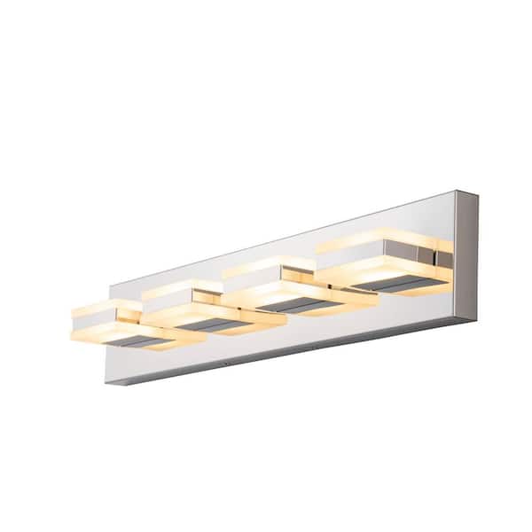 C Cattleya 23.75 in. 4-Light Stainless Steel 3000K LED Vanity Light