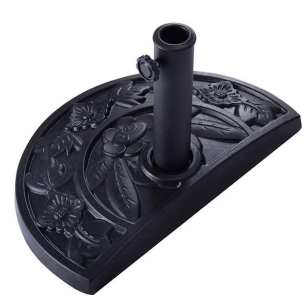 20 Inch Half Round Outdoor Patio Umbrella Base in Black