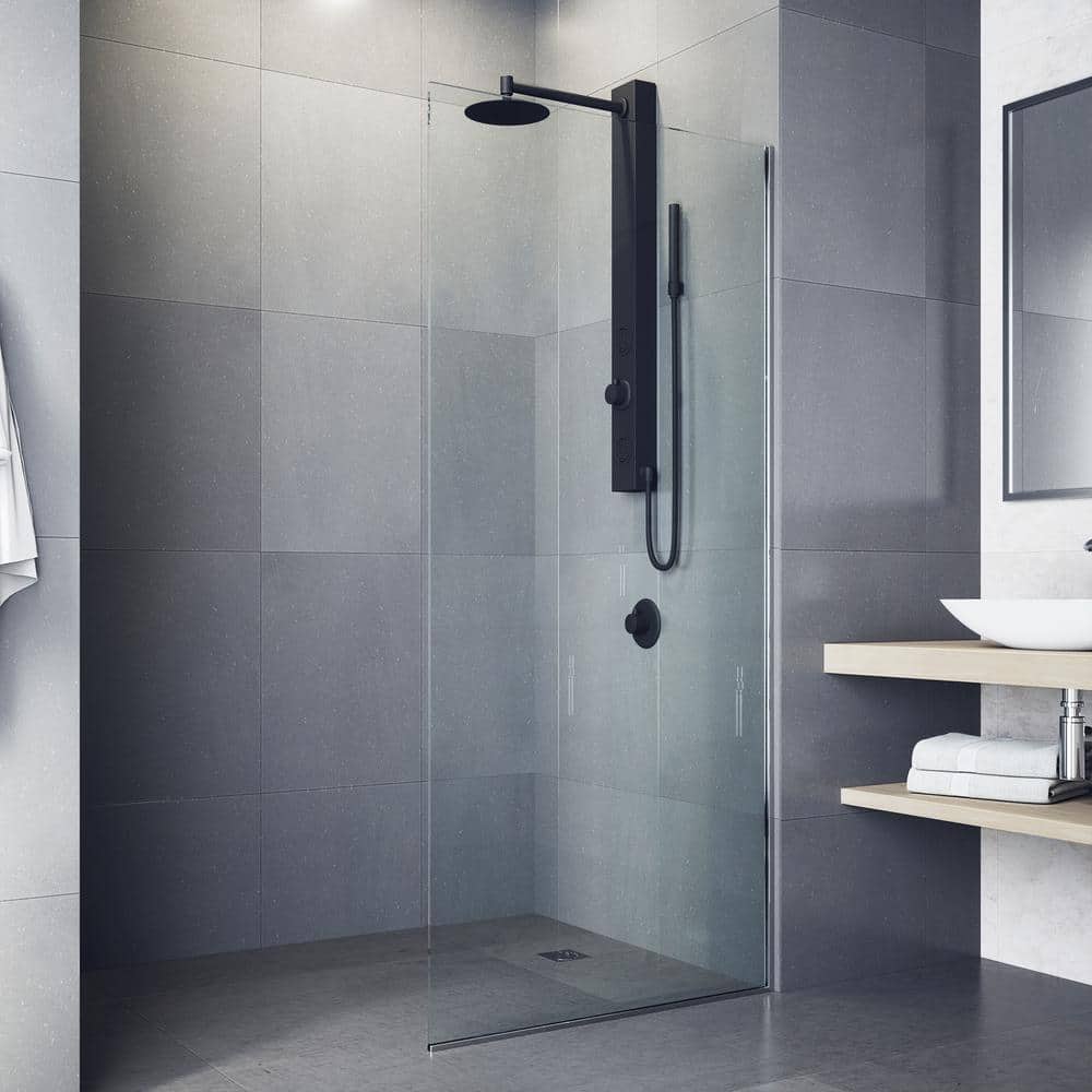 Gardenia 39" Matte Black Aluminum Shower Panel with Hand Wand