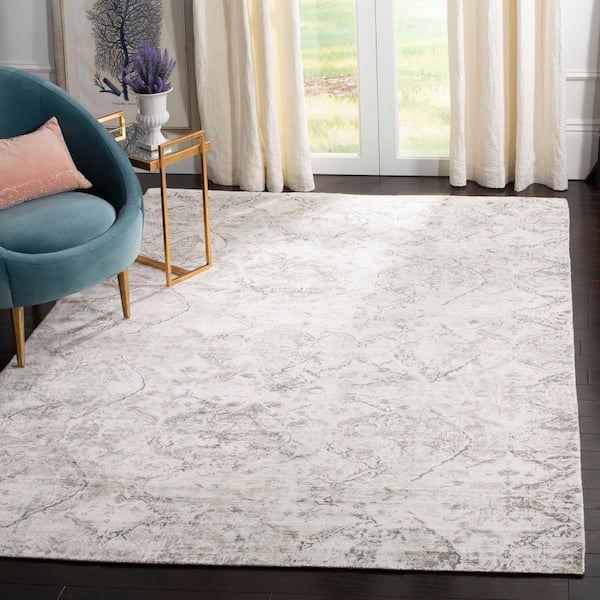 Mirage 6 ft. x 9 ft. Gray Distressed Abstract Geometric Area Rug