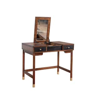 Flynn 1-Piece Acorn Makeup Vanity with Drawers and Solid Wood