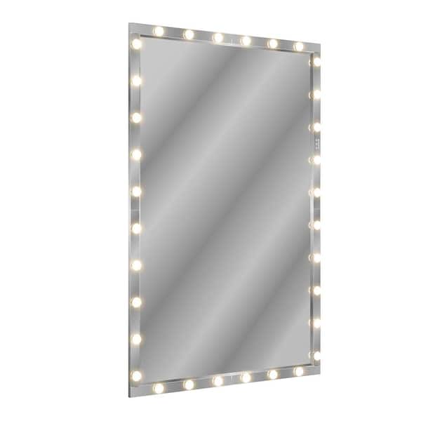 Boosicavelly 48 in. W x 72 in. H Rectangular Aluminum Framed LED Wall Bathroom Vanity Mirror in Silver